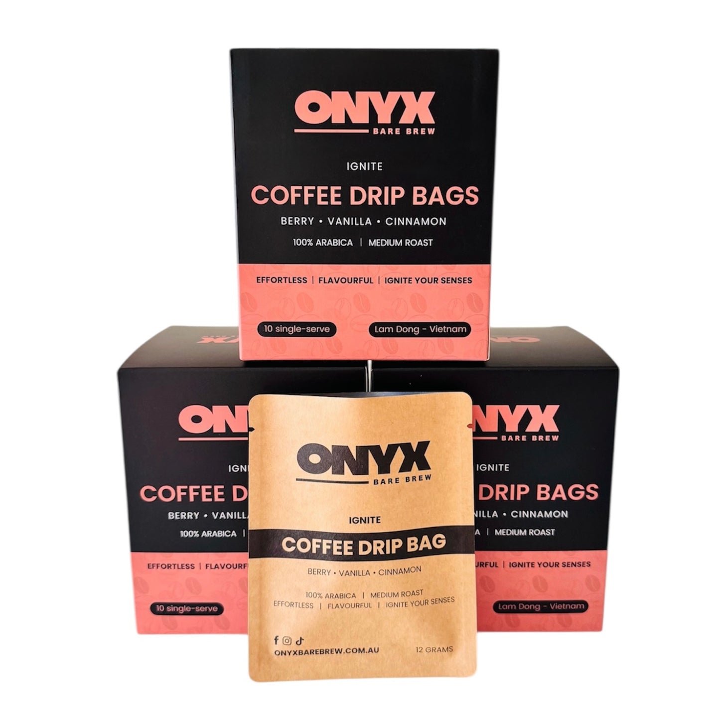 COFFEE DRIP BAGS - IGNITE (Medium Roast - Berry, Vanilla, Cinnamon)